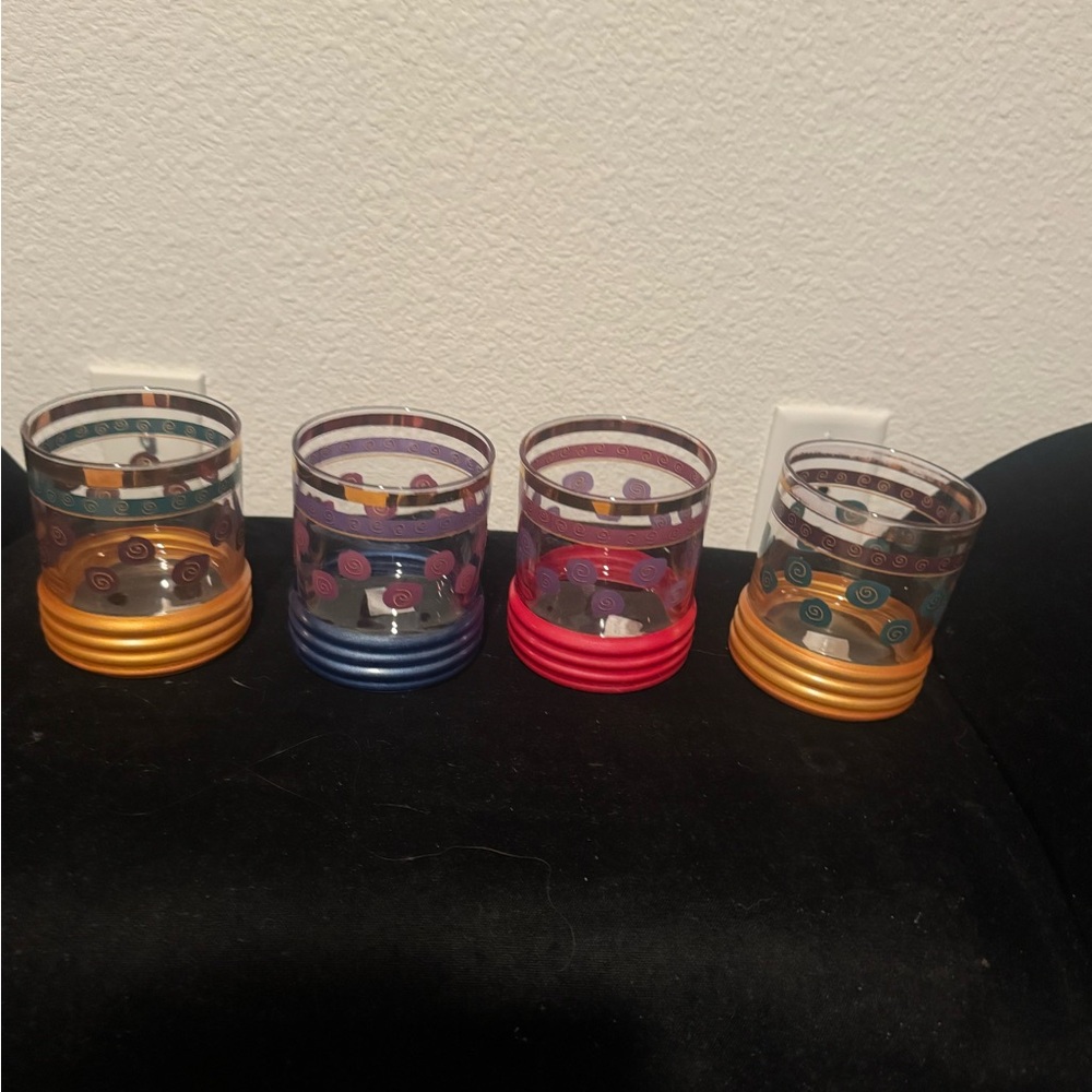 SOLD Colorful Polka Dot Glass Set Vintage Sue Lipkin